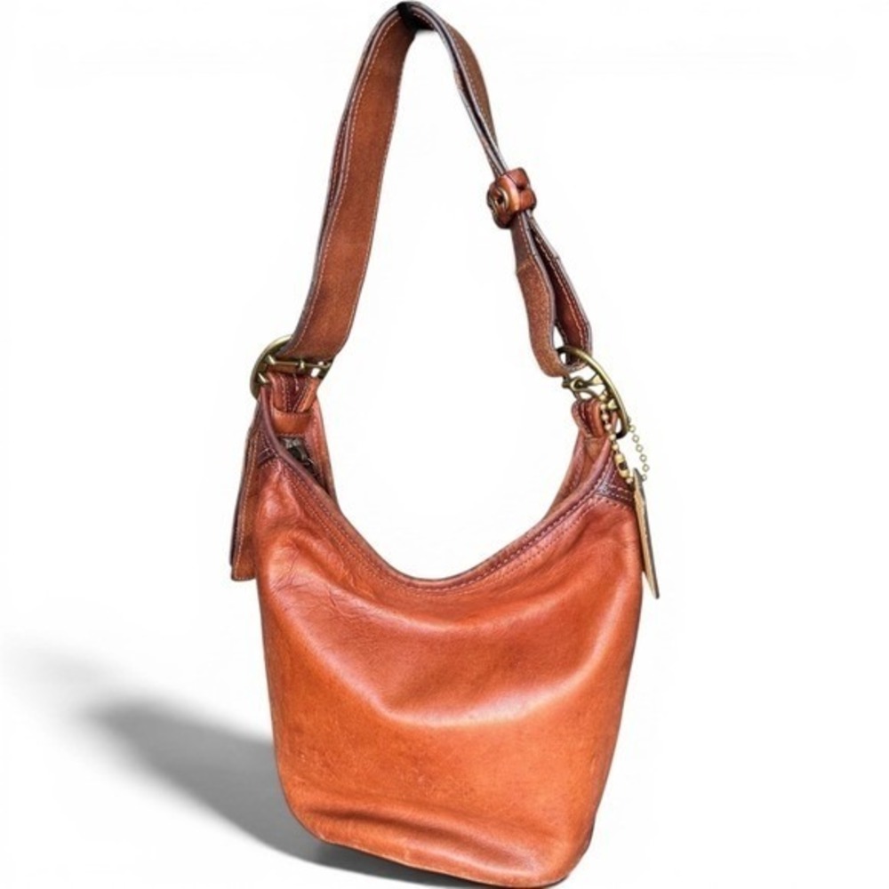 Vintage Coach Bleecker Duffle Bag Hobo Purse Shoulder Brown Tan Leather Y2K 2007